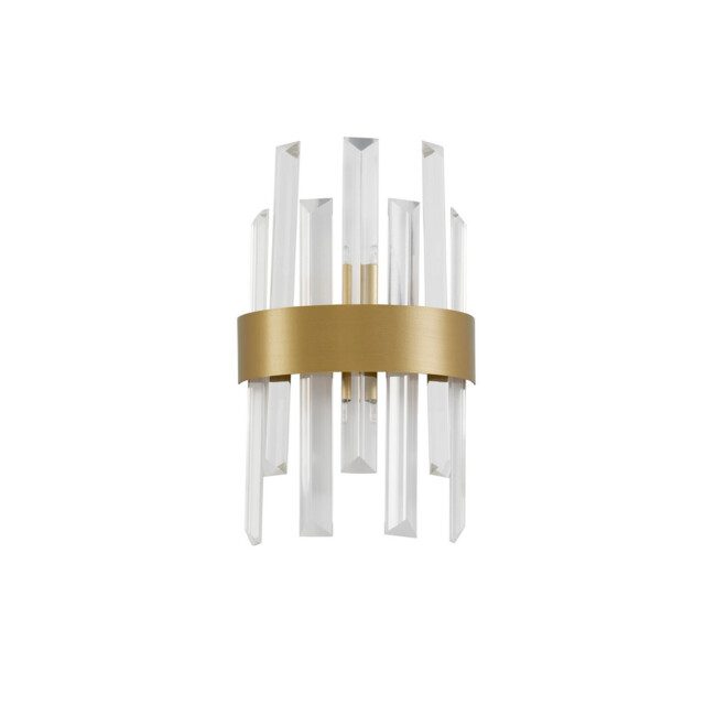 Crown Wall Lamp Satin Gold Metal Clear Crystal (7 pcs) LED G9 - image 1