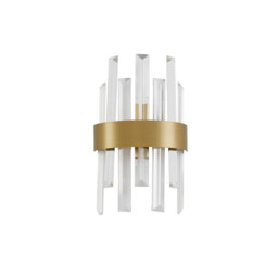 Crown Wall Lamp Satin Gold Metal Clear Crystal (7 pcs) LED G9 - thumbnail 1