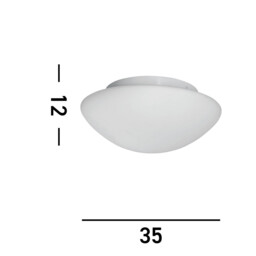 3 Light Bathroom Flush Ceiling Light Round White with Opal Glass IP44, E27 - thumbnail 3