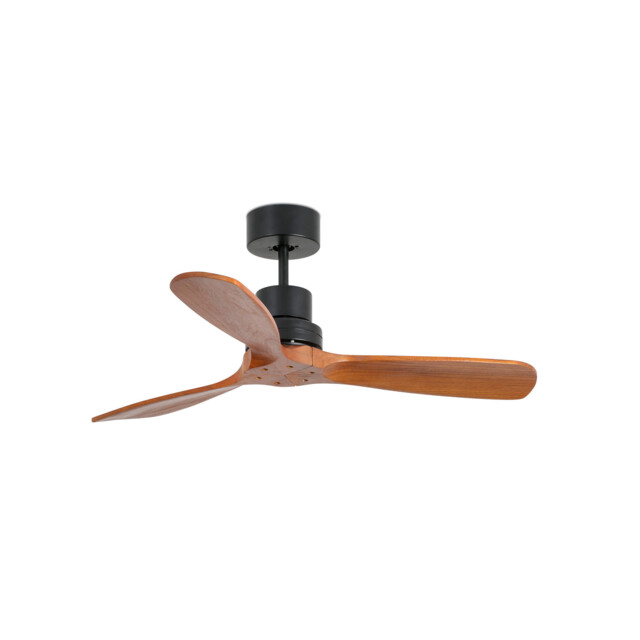 Lantau 107cm Ceiling Fan Matt Black - Walnut Blades - image 1