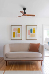 Lantau 107cm Ceiling Fan Matt Black - Walnut Blades - thumbnail 2