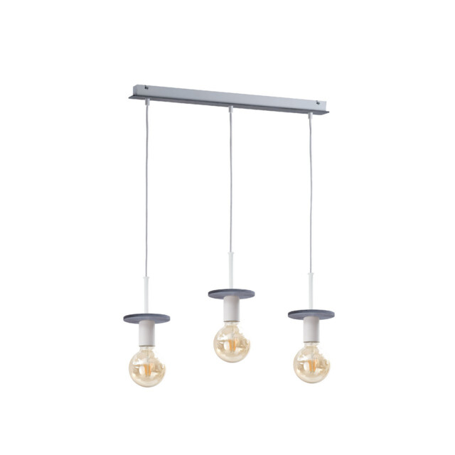 Saturn Bar Pendant Ceiling Light Grey, 60cm, 3x E27