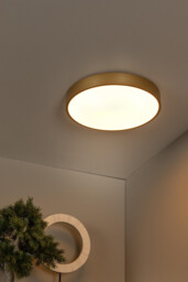 Unar Modern Flush Ceiling Light - Ø 39.5cm- LED Dim. - 1x24W 2700K - 3 StepDim - Matt Gold, Brass - thumbnail 5