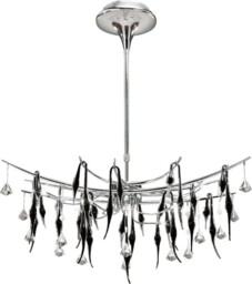 Cygnet Ceiling Pendant Oval 11 Light Polished Chrome, Black Glass, Crystal - thumbnail 1