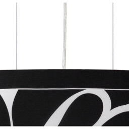 Manhattan Linear Pendant Large 3 Light L1, SGU10, Polished Chrome, Frosted Glass With Black Patterned Shade - thumbnail 3