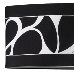 Manhattan Linear Pendant Large 3 Light L1, SGU10, Polished Chrome, Frosted Glass With Black Patterned Shade - thumbnail 5