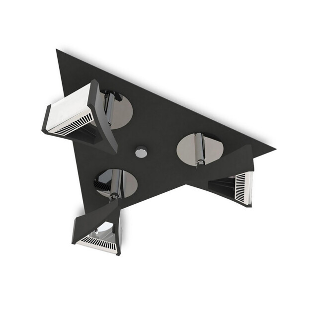 Filippo Spot Light 3 Light LED Triangular 15W 3000K, 1350lm, Matt Black/Polished Chrome - image 1