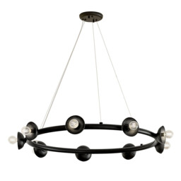 Kichler Palta Cylindrical Pendant Ceiling Light Contemporary Satin Black 9x E14