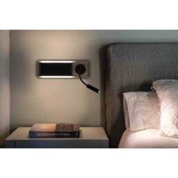 Mood Wood Wall Lamp Black With Reader 2x 3W - thumbnail 2
