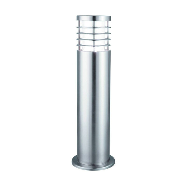 Louvre 1 Light Outdoor Bollard Light Satin Silver IP44, E27 - image 1