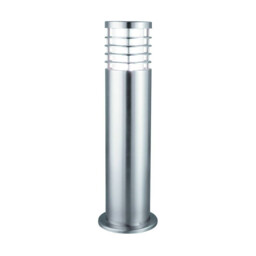 Louvre 1 Light Outdoor Bollard Light Satin Silver IP44, E27 - thumbnail 1