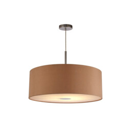 Baymont Polished Chrome E27 Single Pendant With 60cm x 22cm Dual Faux Silk Shade, Antique Gold/Ruby - thumbnail 5