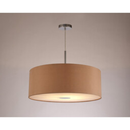 Baymont Polished Chrome E27 Single Pendant With 60cm x 22cm Dual Faux Silk Shade, Antique Gold/Ruby - thumbnail 2
