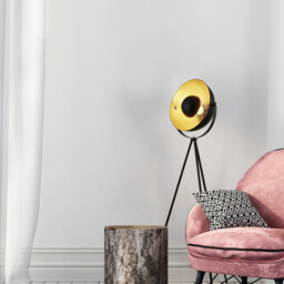Blink 1 Light Floor Lamp Matt Black, Gold, E27 - thumbnail 2