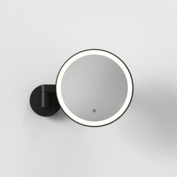 Nagoya Adjustable Round LED Bath Mirror Matt Black IP44 - thumbnail 2