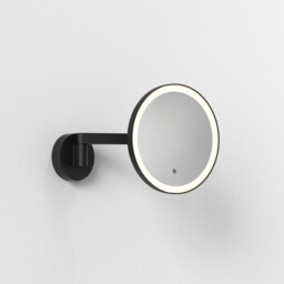 Nagoya Adjustable Round LED Bath Mirror Matt Black IP44