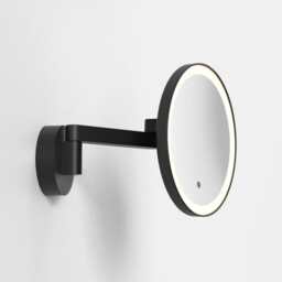 Nagoya Adjustable Round LED Bath Mirror Matt Black IP44 - thumbnail 3