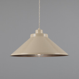 Rio Coloured Dome Pendant Light, Antique Brass, Vanilla Cream - thumbnail 1