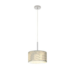 Baymont Polished Chrome E27 Single Pendant With 30cm x 17cm Silver Leaf Shade - thumbnail 5