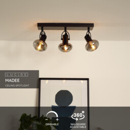 Madee Modern Ceiling Spotlight Bar - 3xE14 - Black - thumbnail 2
