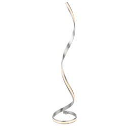 Aria Integrated Led Floor Lamp Silver Leaf, White Acrylic - thumbnail 1