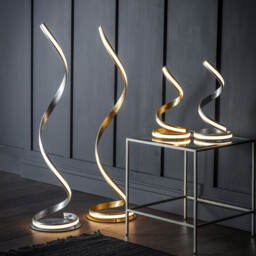 Aria Integrated Led Floor Lamp Silver Leaf, White Acrylic - thumbnail 3