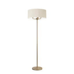 Banyan 3 Light Switched Floor Lamp With 50cm x 20cm Faux Silk Fabric Shade Champagne Gold/Ivory Pearl - thumbnail 5