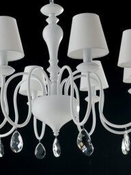 ARTHUR 8 Light Chandeliers with Shades White, Fabric Lampshade 88x60cm - thumbnail 3