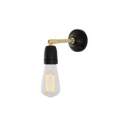 Cabra Wall Light, Black & Brass - thumbnail 1