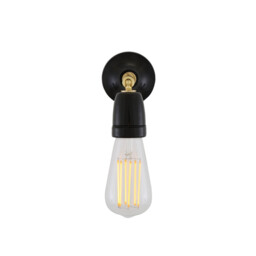Cabra Wall Light, Black & Brass - thumbnail 3