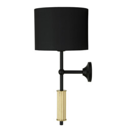 Gorey Wall Light, Polished Brass, Matt Black - thumbnail 3