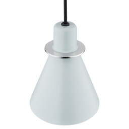 Beverly Dome Pendant Ceiling Light Blue Matt, Chrome Elements - thumbnail 5