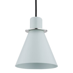 Beverly Dome Pendant Ceiling Light Blue Matt, Chrome Elements - thumbnail 3