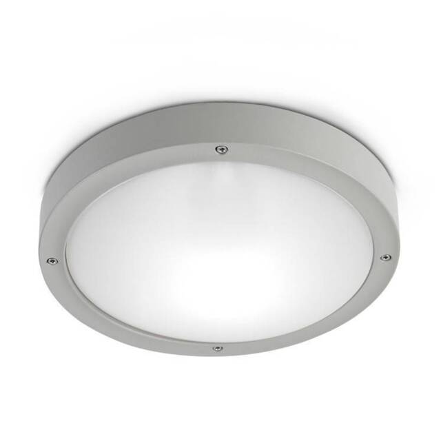 Basic Aluminium 1 Light Outdoor Aluminium Ceiling Light Grey IP65, E27 - image 1