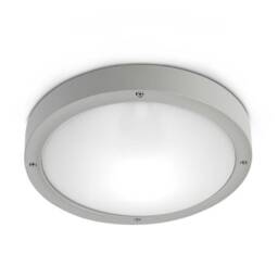 Basic Aluminium 1 Light Outdoor Aluminium Ceiling Light Grey IP65, E27 - thumbnail 1