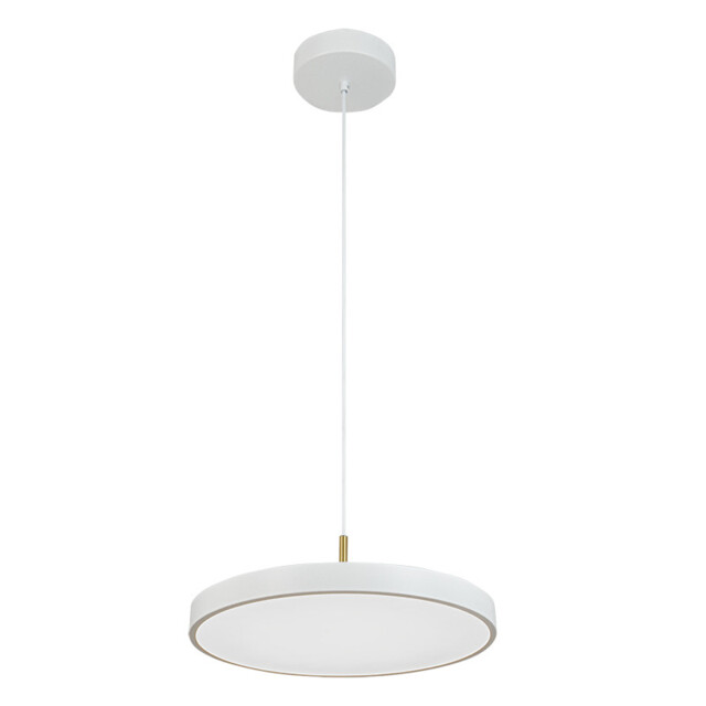 Nivara Pendant Ceiling Light White Matt-Brushed Brass LED 3000K Dimmable - image 1