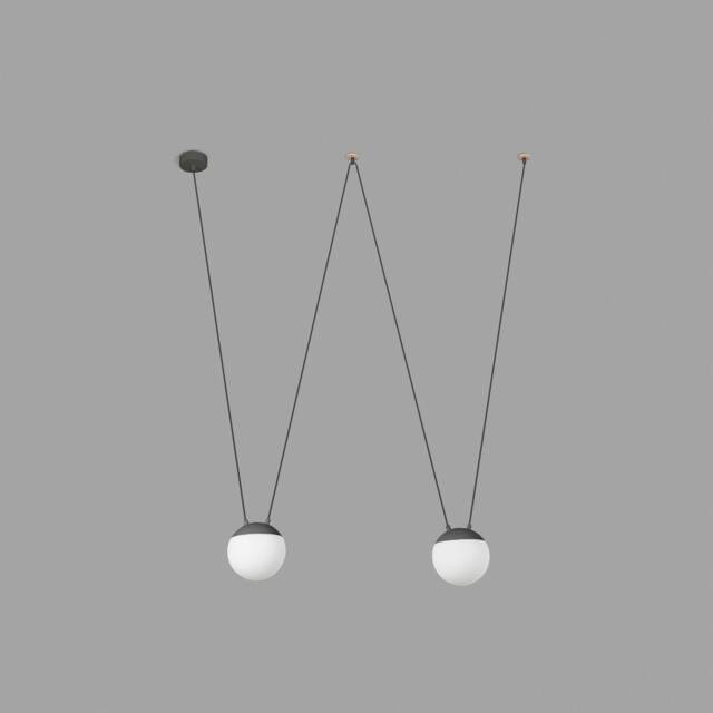 Mine 2 Light Ceiling Pendant Wood, Dark Grey, E27 - image 1