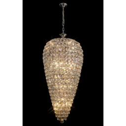 Coniston Tall Acorn Pendant, 20 Light E14, Polished Chrome/Crystal, Item Weight: 48.30kg - thumbnail 2