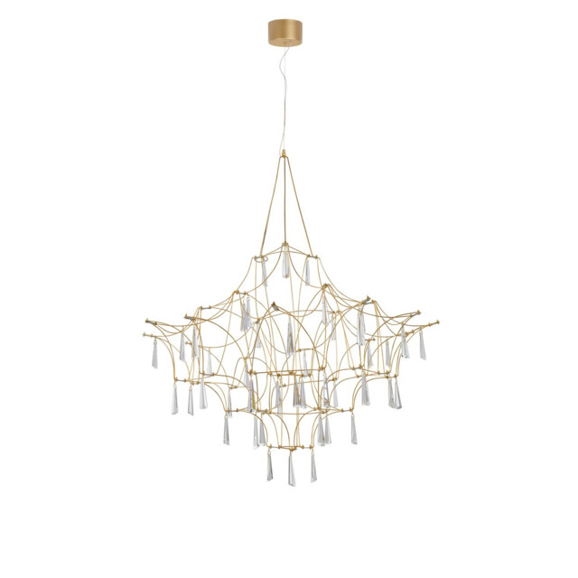 Goro Pendant Ceiling Light Clear Crystal, Gold Metal LED 20W 2000Lm 3000K - image 1