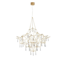 Goro Pendant Ceiling Light Clear Crystal, Gold Metal LED 20W 2000Lm 3000K - thumbnail 1