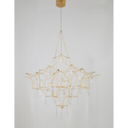 Goro Pendant Ceiling Light Clear Crystal, Gold Metal LED 20W 2000Lm 3000K - thumbnail 3