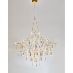 Goro Pendant Ceiling Light Clear Crystal, Gold Metal LED 20W 2000Lm 3000K - thumbnail 5