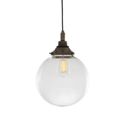 Laguna Bathroom 25cm Globe Pendant Light, Antique Silver, IP44 - thumbnail 1