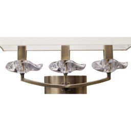 Akira Wall Lamp Switched 3 Light E14, Antique Brass With Cream Shade - thumbnail 5