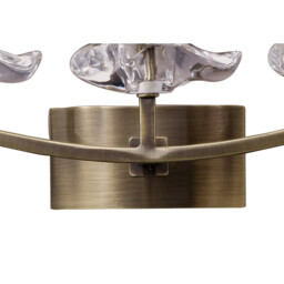 Akira Wall Lamp Switched 3 Light E14, Antique Brass With Cream Shade - thumbnail 3