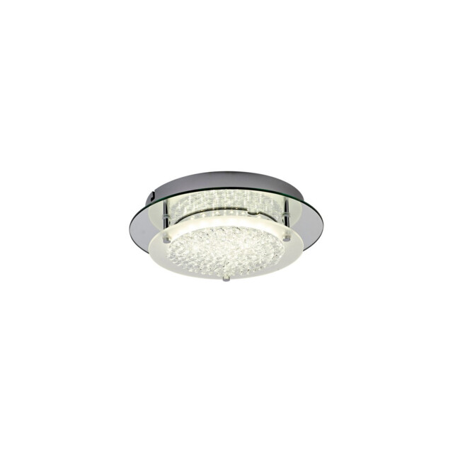 Gino Flush Ceiling, 280mm Round, 12W 1000lm LED 4000K Polished Silver - image 1
