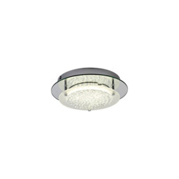 Gino Flush Ceiling, 280mm Round, 12W 1000lm LED 4000K Polished Silver