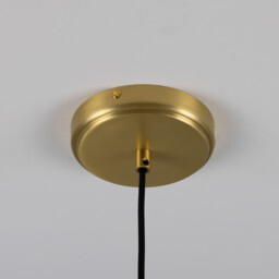 Tilia Ceramic Dome Pendant, Matte White, Satin Brass - thumbnail 5