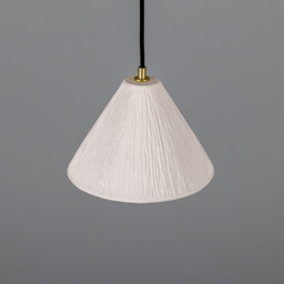 Tilia Ceramic Dome Pendant, Matte White, Satin Brass - thumbnail 3