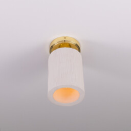 Senna Ceiling Light, Matte White Striped, Polished Brass - thumbnail 3